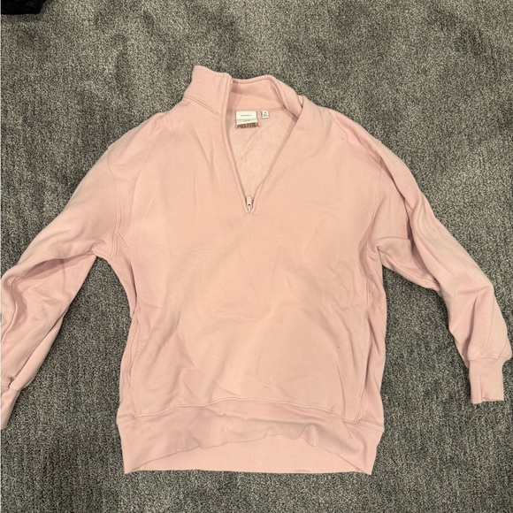 Aritiza Pink Half-Zip Sweatshirt - Picture 3 of 4